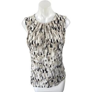 Calvin Klein Multicolor Pleated Sleeveless Cami Camisole Blouse Tank Top Size S